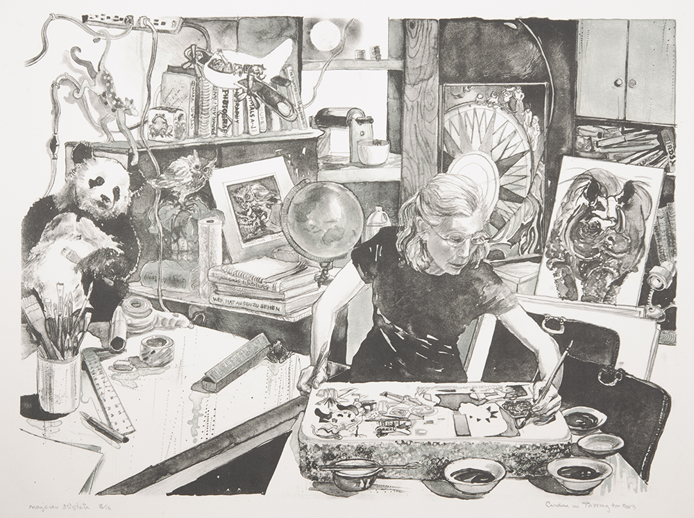 Artwork entitled "Magician 3rd State" by Caroline Thorington